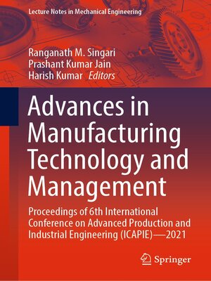 cover image of Advances in Manufacturing Technology and Management